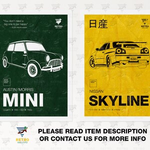 Austin Mini Cooper Print - Morris Vintage Mini Poster - British Classic Car Graphic Art - Petrolhead Garage Mancave Print - Gran Turismo Car image 9