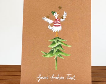 Postcard »Goose« Merry Christmas