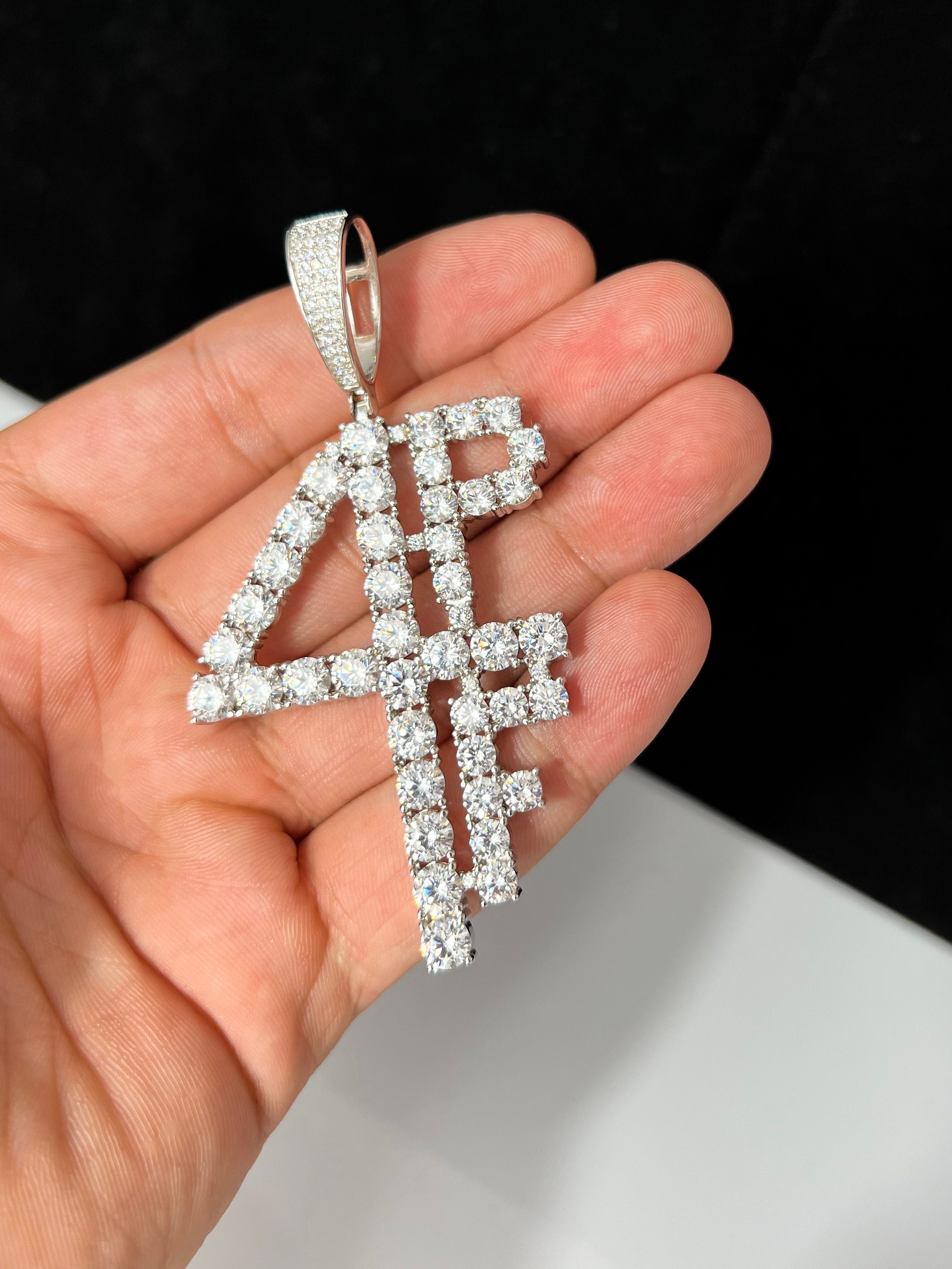 ICY 4PF Pockets Full Baguette 925 Silver Pendant Hip Hop Jewelry
