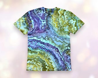 ELVEN FOREST Tie Dye Shirt, Dyed to Order Geode Ice Dyed Tee
