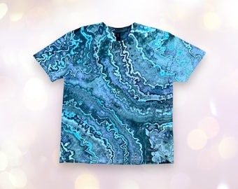 COASTAL WATERS Tie Dye Shirt, Dyed to Order Geode Ice Dyed Tee