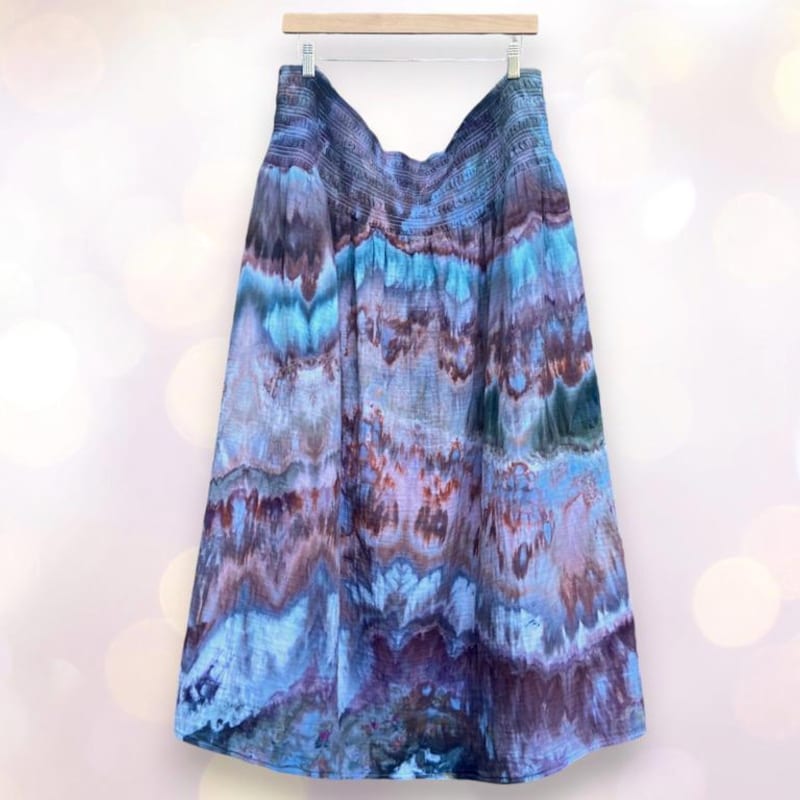 Blue Tie Dye Print Women's Skirt