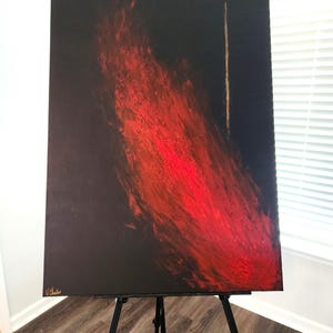 She Who Burns for the Fallen Gods - Large 30x40&quot; Acrylic Canvas, Divine Feminine Fire Energy, Spiritual Gothic Wall Art