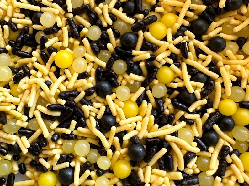 Bumbled Sprinkle Mix, Yellow and Black Sprinkles Etsy