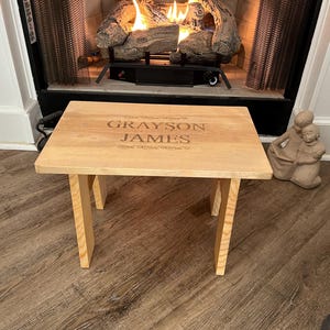 Stool for Kids, Step Stool, Wood Stool, Custom Engraved Wooden Stool, Personalized Children’s Step Stool