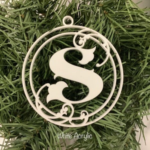 Personalized Letter Ornament, Custom Initial Ornament, Wedding Initial Ornament, Christmas gift, Wood Ornament, Christmas Ornament, Acrylic