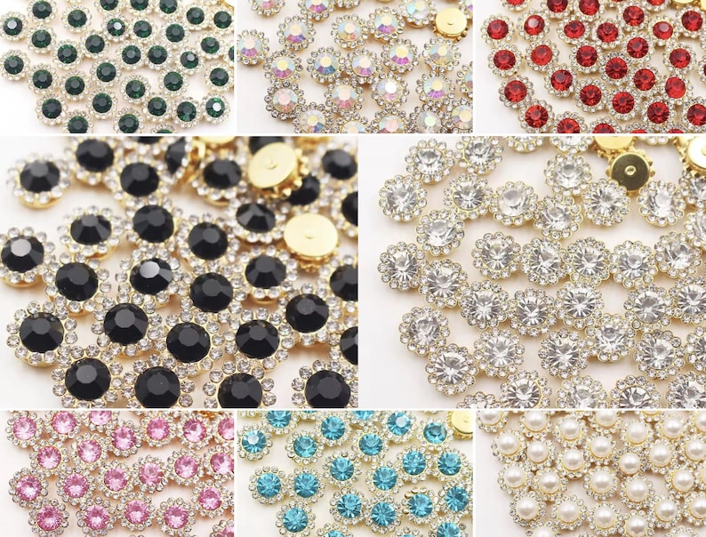 Stone For Button Color Crystal Rhinestone Buttons Flatback Embellishments | DIY Crafts, Sewing ...