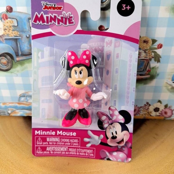 Disney Minnie Mouse Minifigure  Collectible Toy POSE C / Disney Collectible / Minnie Mouse Cake Topper/ The Elf's Cottage