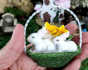 Fairy Garden Bunnies/ Fairy Garden Decoration/ The Elf's Cottage