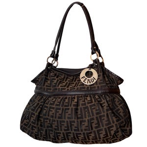 Fendi Zucca Chef Bag Shoulder Logo Monogram Vintage Large Holdall Tote Canvas Leather 2007 Y2K Vintage