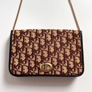 Christian Dior Shoulder Bag Authentic Logo Monogram Oblique Brown