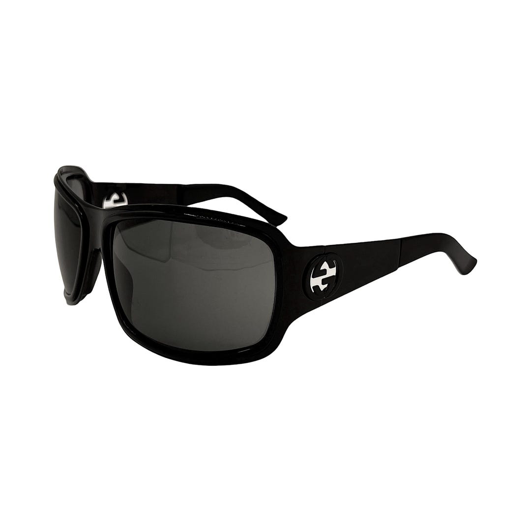 Gucci Sunglasses Logo Black Shield Oversized Square