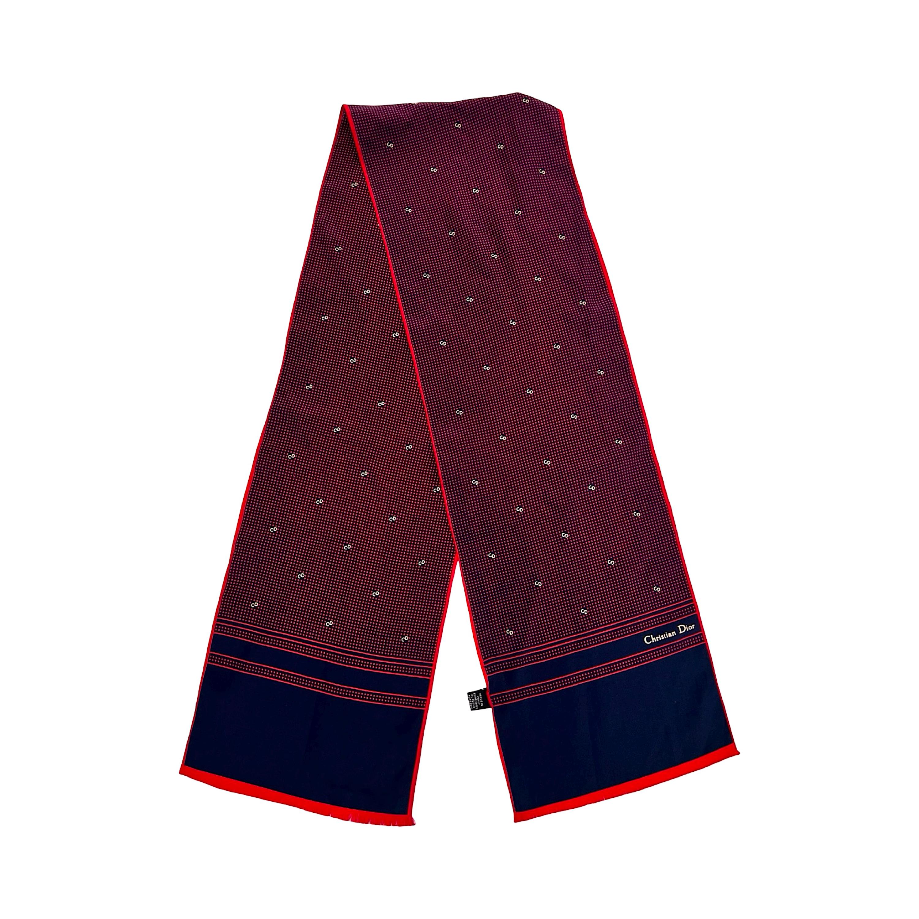クリスチャン・ディオール スカーフ 正規品 CDロゴ モノグラム レッド