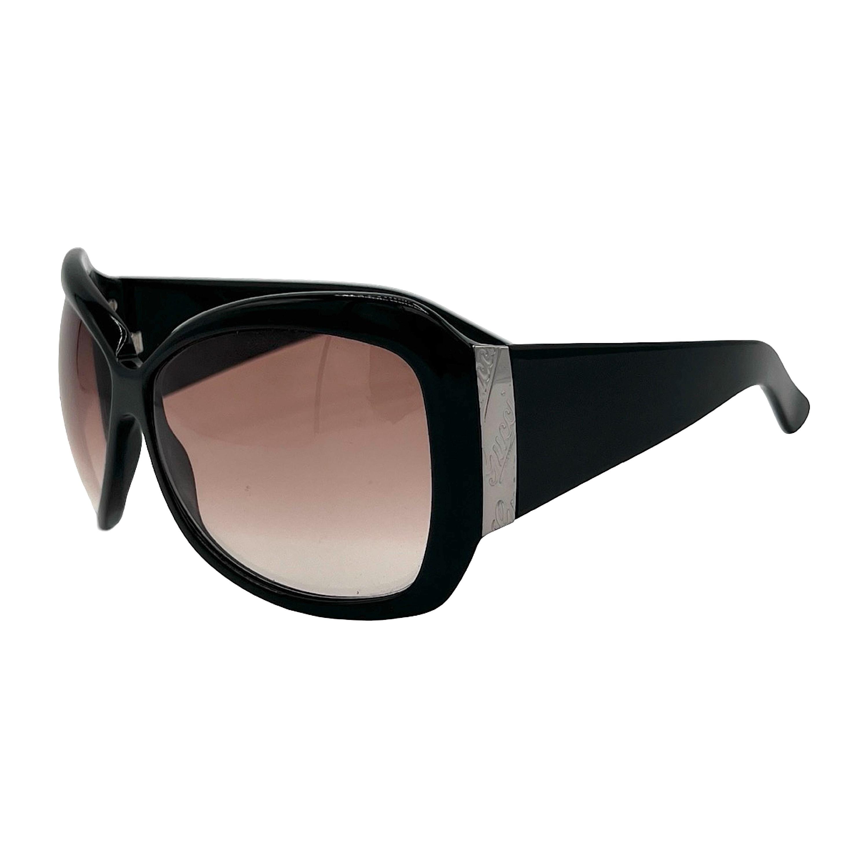 Gucci Sunglasses Oversized Butterfly Shield Black Silver  display picture 1