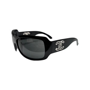 Chanel Interlocking CC Logo Wayfarer Sunglasses - Black Sunglasses