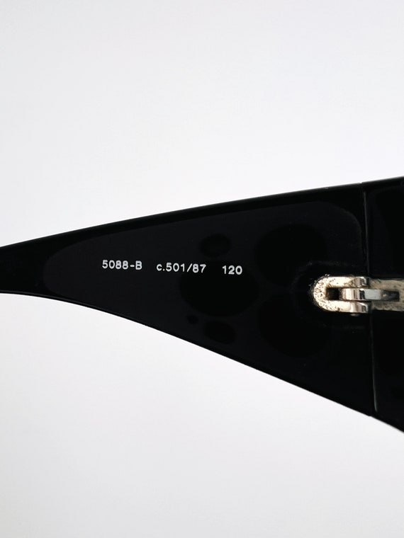 Chanel Sunglasses CC Shield Black Rimless Wrap Lo… - image 5