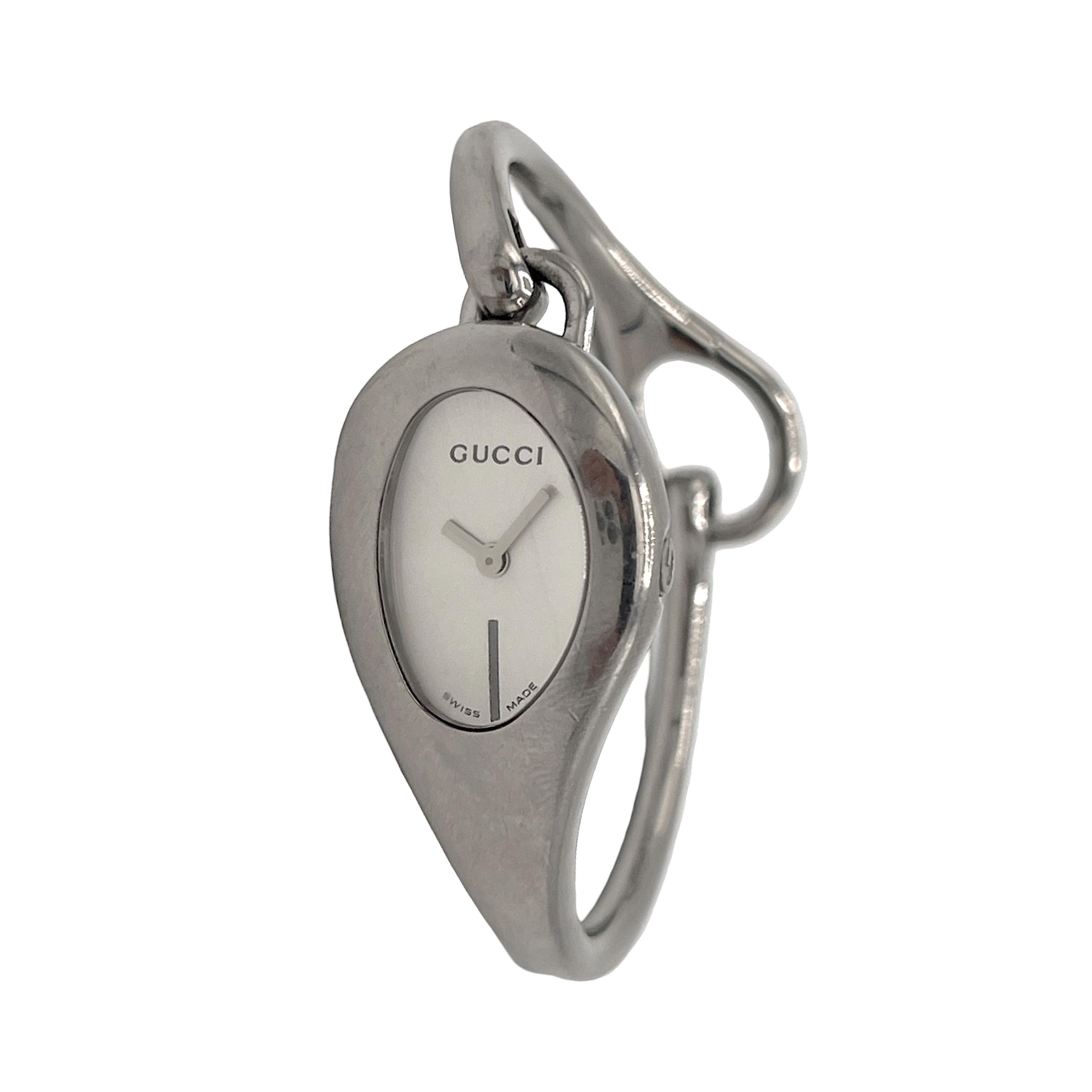 Gucci Watch Bracelet Silver Pearl Logo Horsebit 103 White  display picture 1