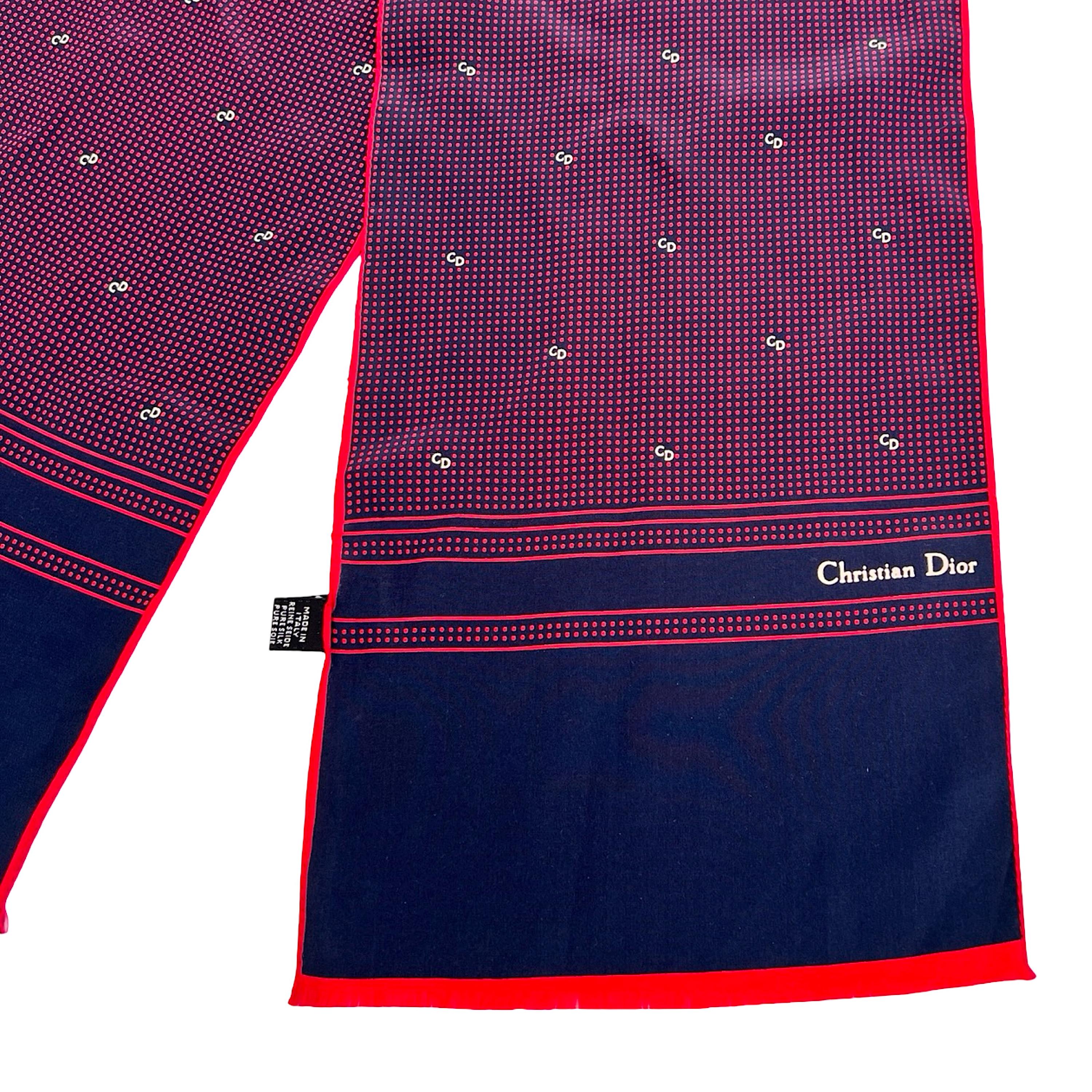クリスチャン・ディオール スカーフ 正規品 CDロゴ モノグラム レッド
