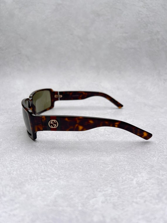 Gucci GG Sunglasses Rectangle Tortoiseshell Gold … - image 6
