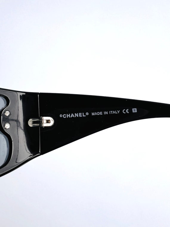 Chanel Sunglasses CC Shield Black Rimless Wrap Lo… - image 4