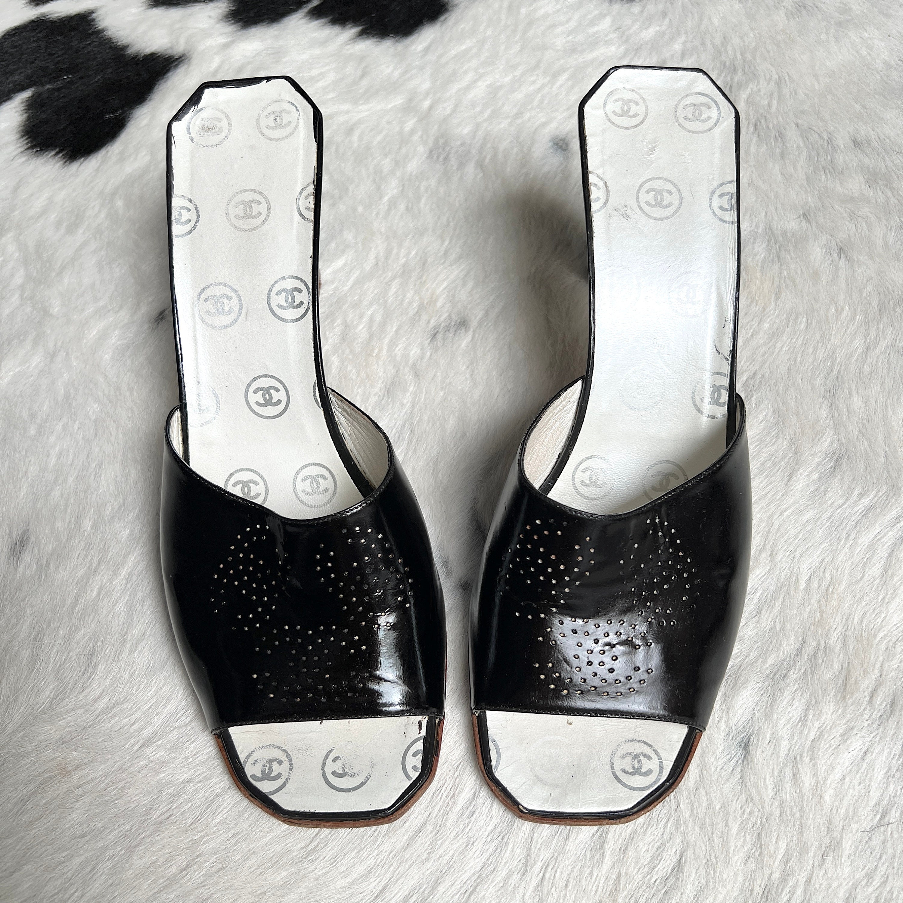 CHANEL, Shoes, Authentic Chanel Mules With Pearl Cc Logo On Heel