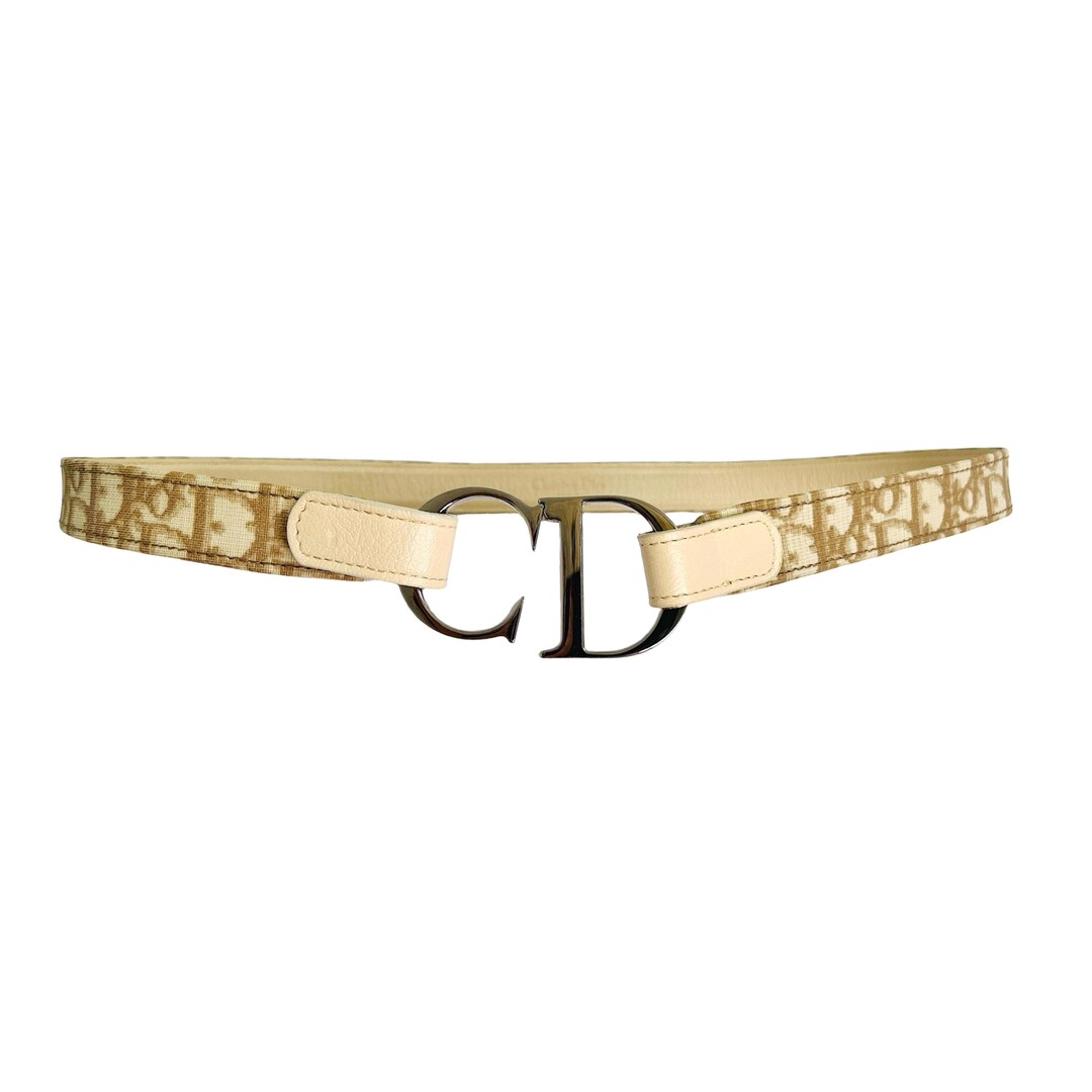 Dior CD Logo Trotter Pattern Belt y2k