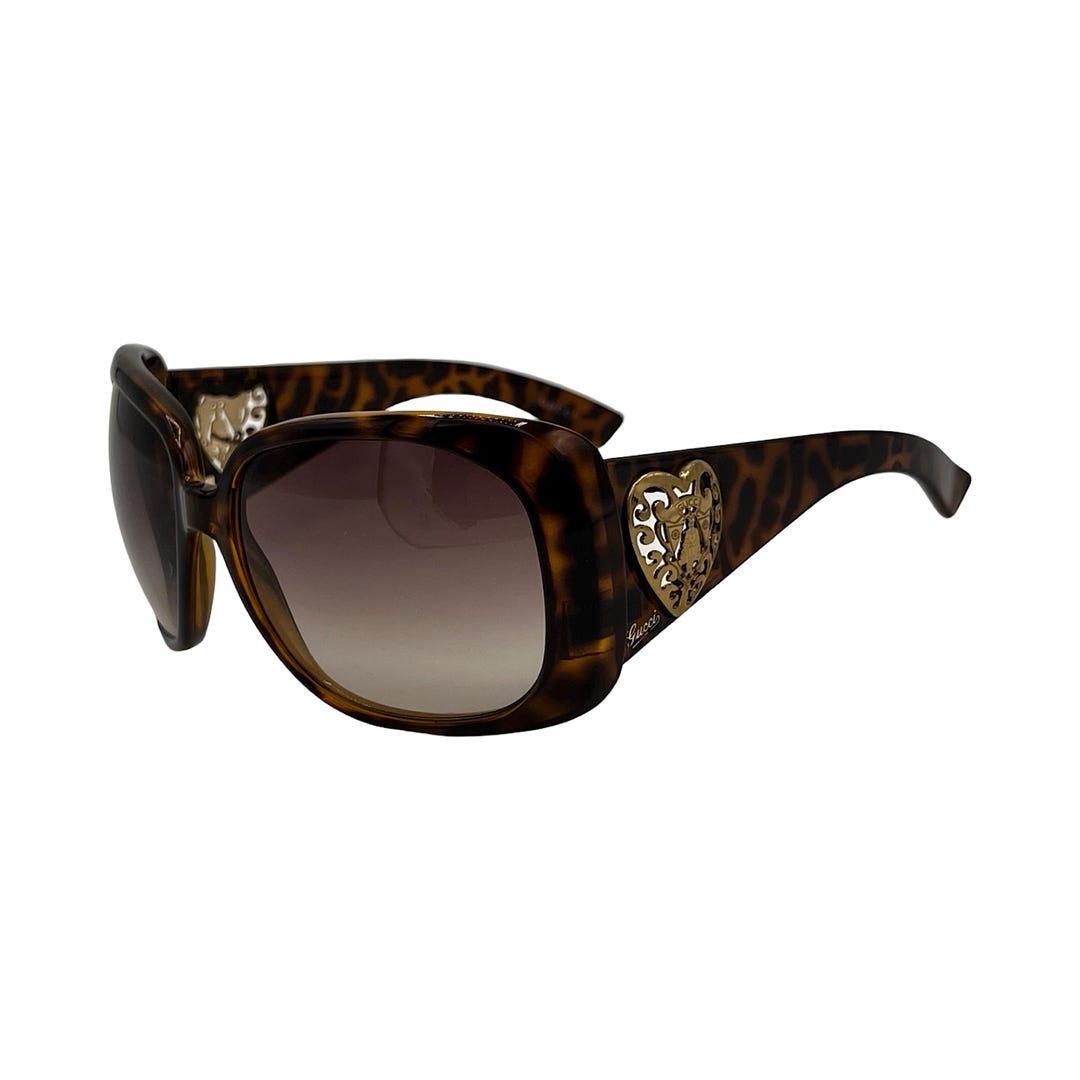 Gucci Sunglasses Oversized Shield Logo Vintage Brown  display picture 3