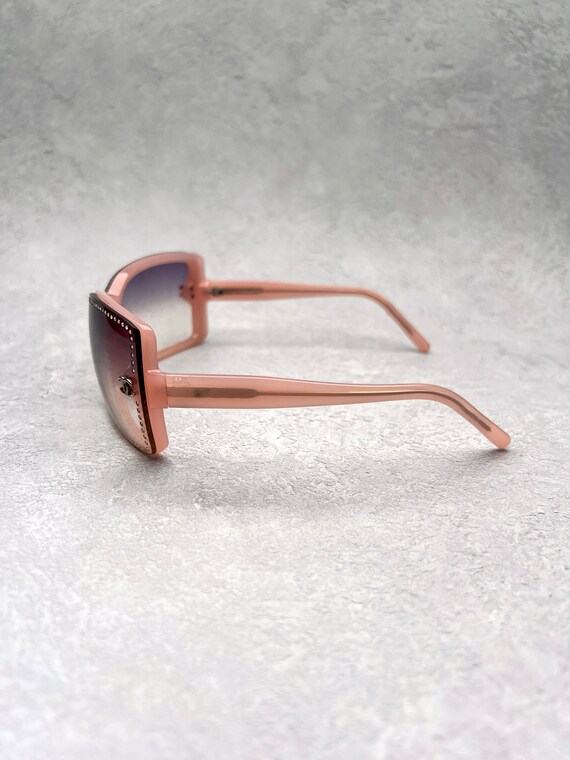 Chanel Sunglasses Shield Authentic Pink Crystal D… - image 6