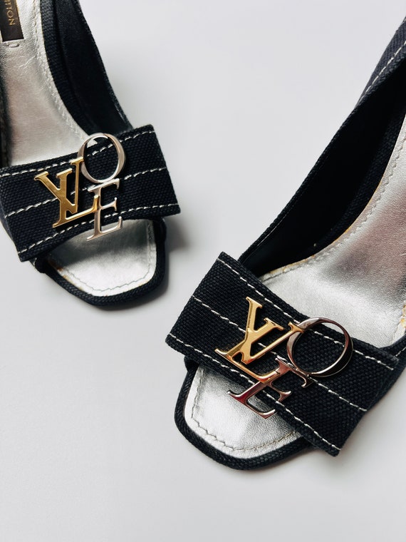 Louis Vuitton Heels LV 36 / 3 Logo Monogram Silve… - image 3