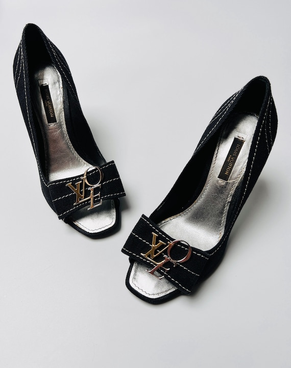 Louis Vuitton Heels LV 36 / 3 Logo Monogram Silve… - image 1