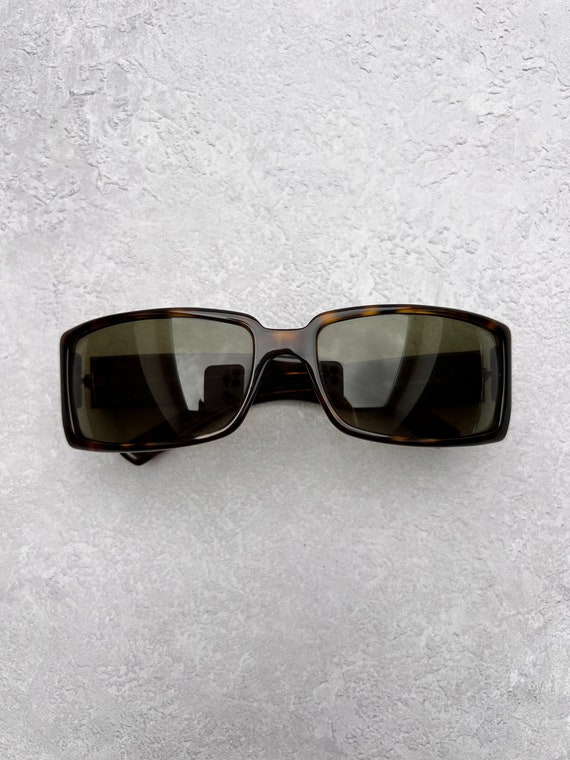 Gucci GG Sunglasses Rectangle Tortoiseshell Gold … - image 2