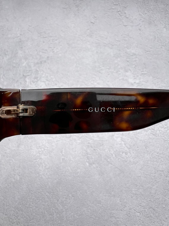 Gucci GG Sunglasses Rectangle Tortoiseshell Gold … - image 4