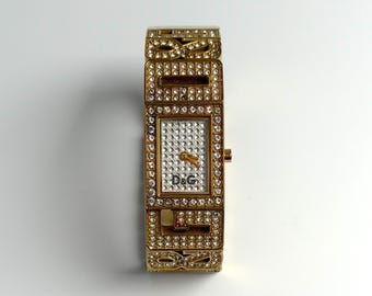 Vintage Dolce & Gabbana Crystal Bracelet Watch, Silver-tone  display picture 2