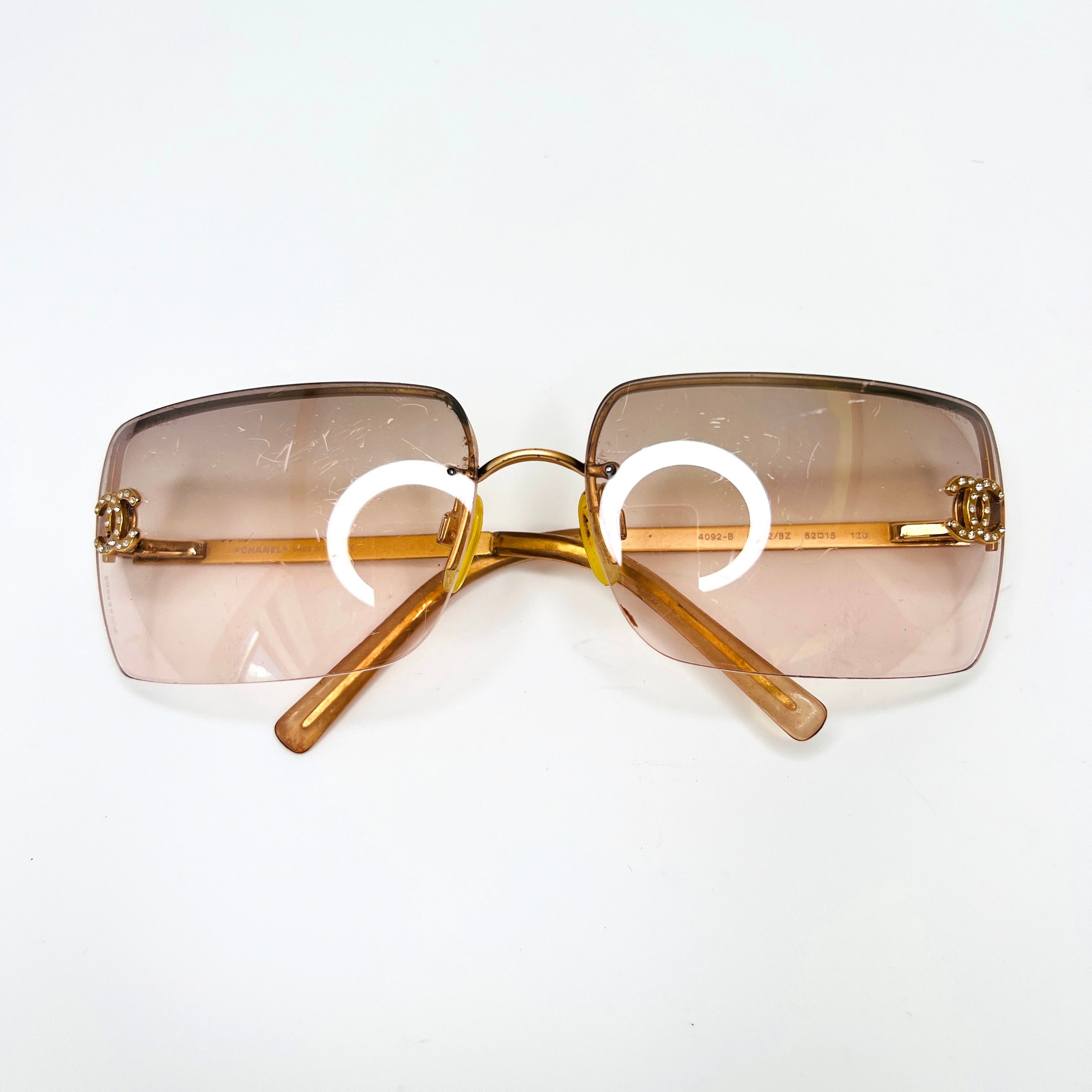 Chanel Pink Rimless Sunglasses - Ann's Fabulous Closeouts