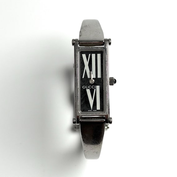 Gucci Watch Silver Authentic Bangle Black Roman Numerals  display picture 2