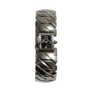Christian Dior Watch Silver Vintage Wristwatch Bracelet D72-100 Ladies Stainless Steel Black Y2K 2000s Authentic