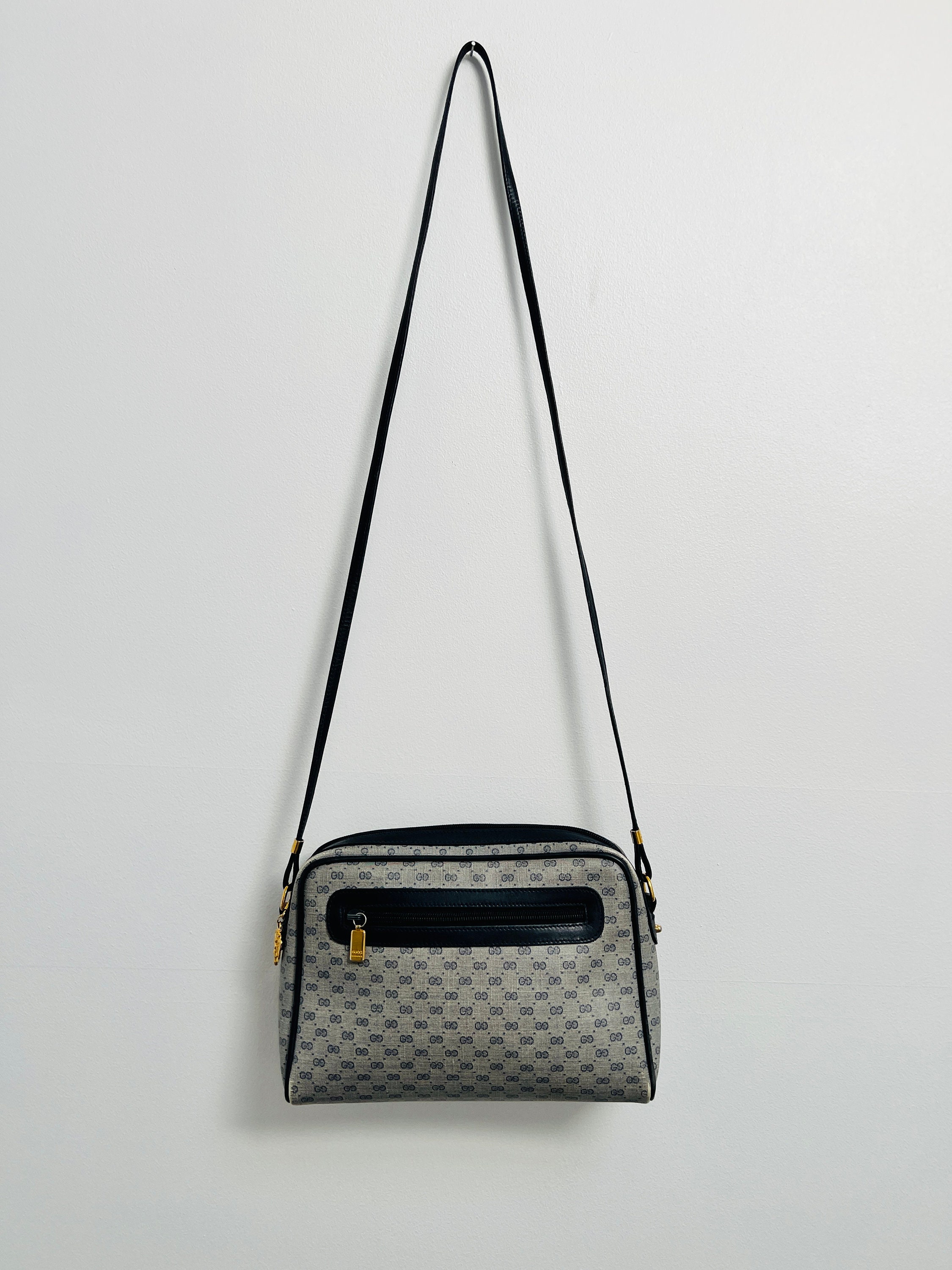 Gucci Vintage Monogram Triangle Crossbody Bag