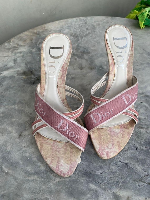 靴 Dior Monogram Heels 38 Buy Christian Dior Heels Monogram 38 / 5 Galliano Pink White Logo