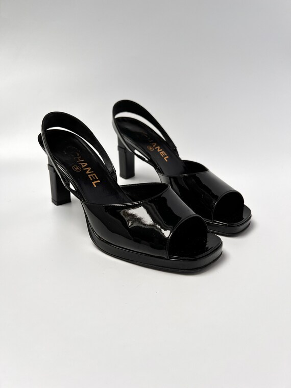 Chanel block heel sandals deals