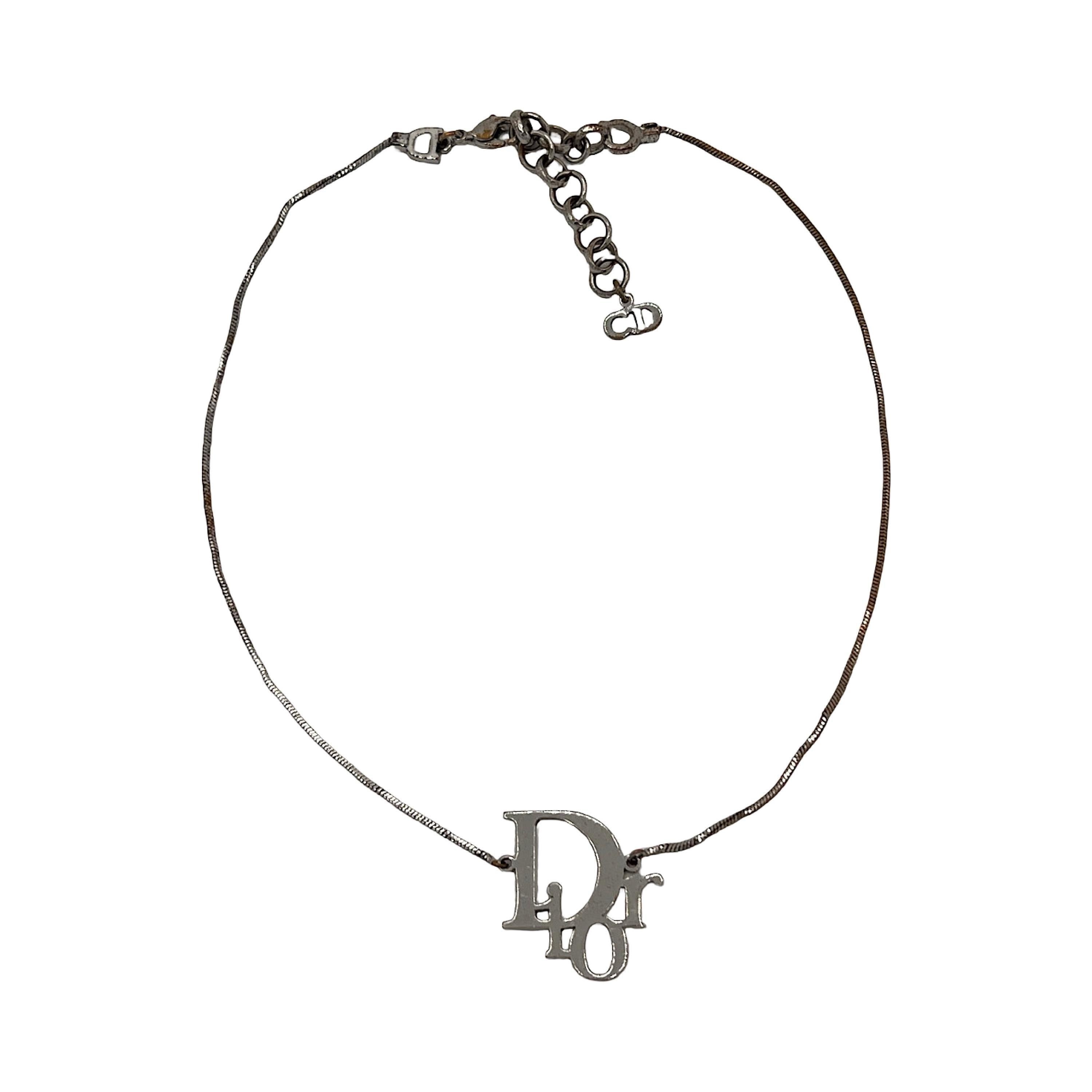 クリスチャン・ディオール ネックレス シルバー ロゴ モノグラム