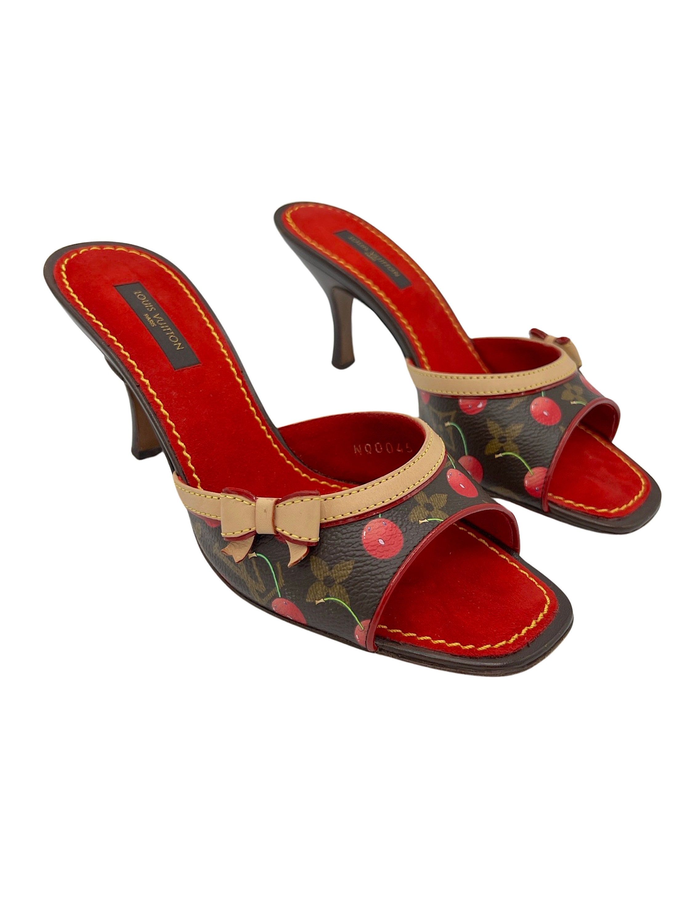 Louis Vuitton, Shoes, Vintage Louis Vuitton Red Heels Takashi Flower  Print