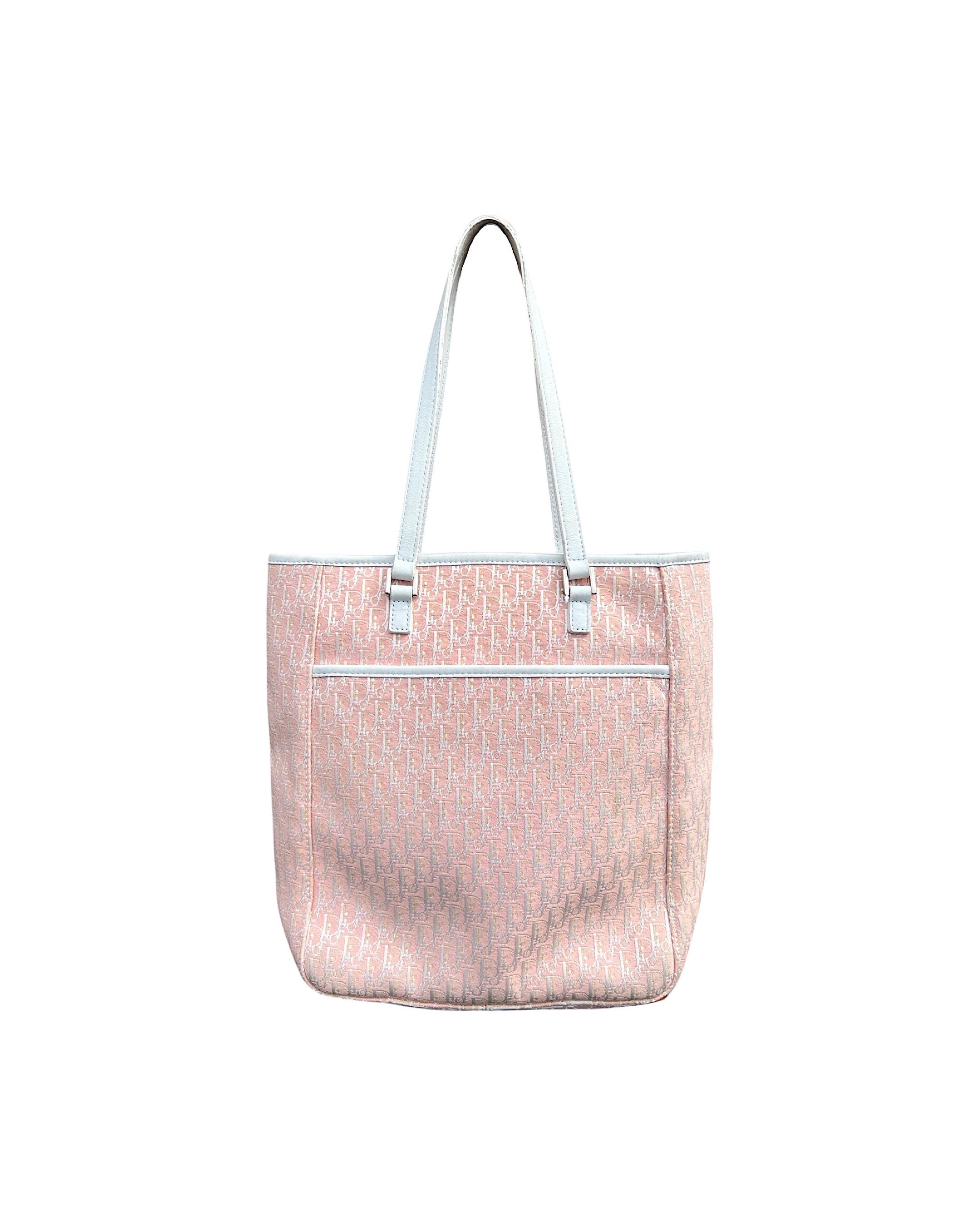 Dior Beige/Pink Canvas and Leather Nappy Diaper Bag Dior