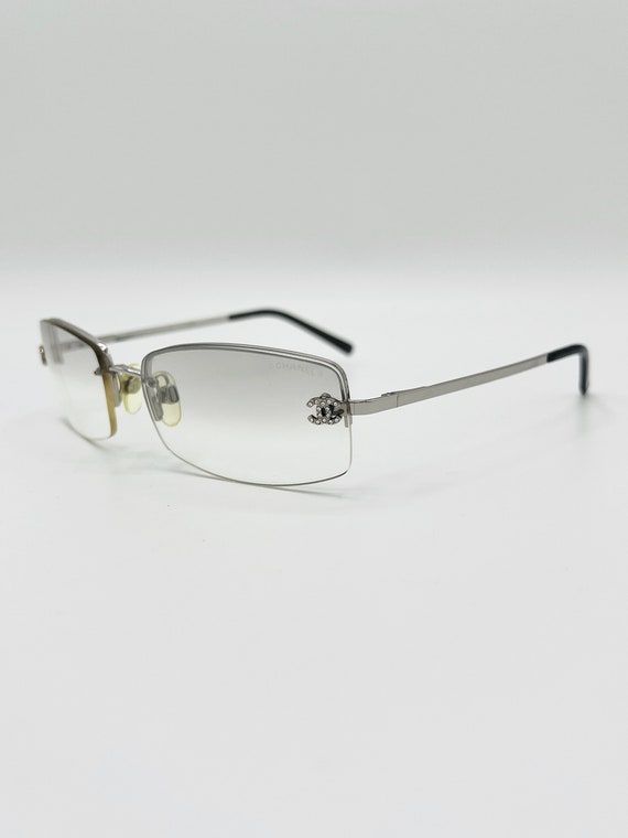 Chanel CC Sunglasses Rectangle Rimless Tinted Clea