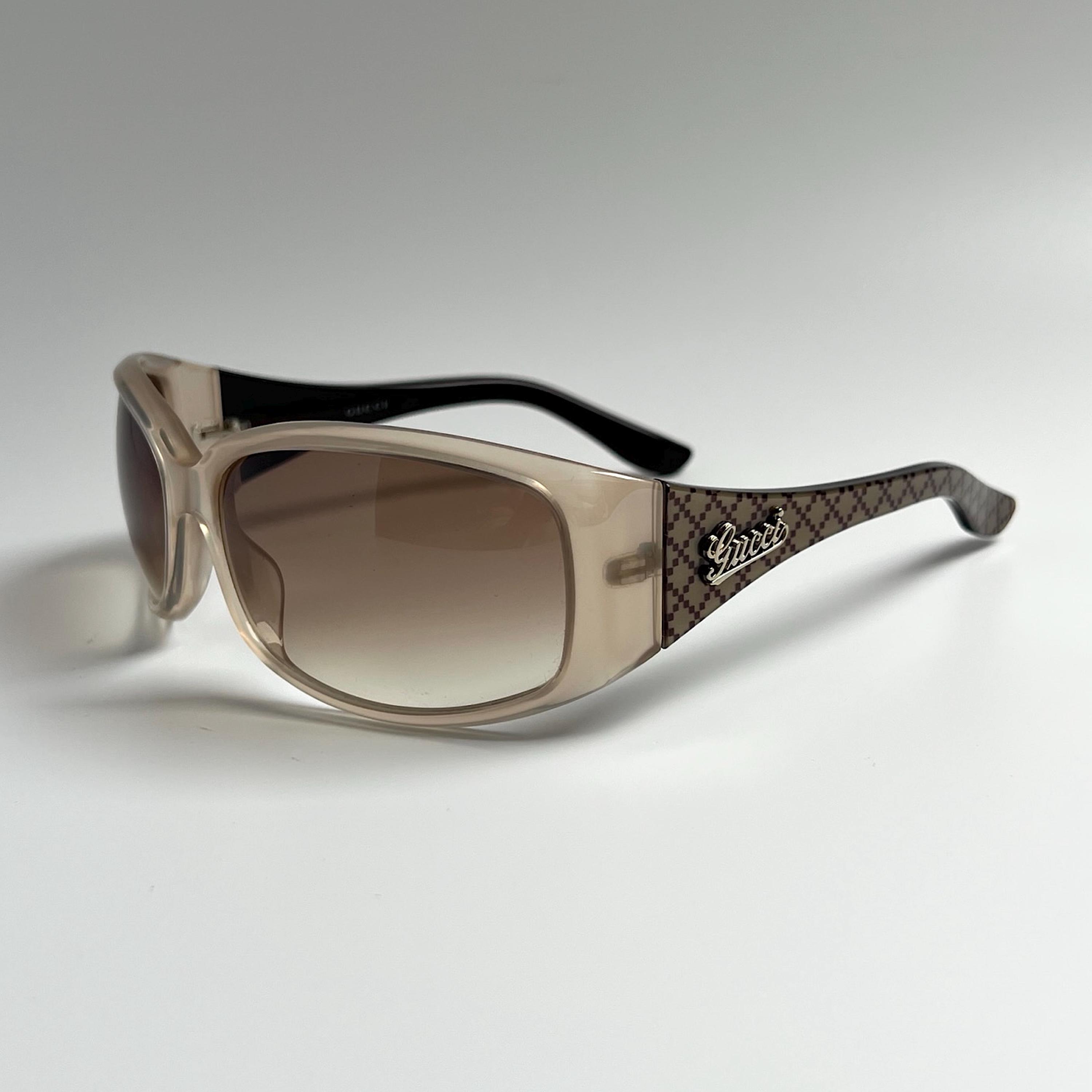 Gucci Sunglasses Wraparound Authentic Brown Beige Logo GG  display picture 3