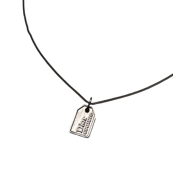 アクセサリー Christian Dior Logo silver necklace AUTH Christian Dior CD Logo Silver Necklace