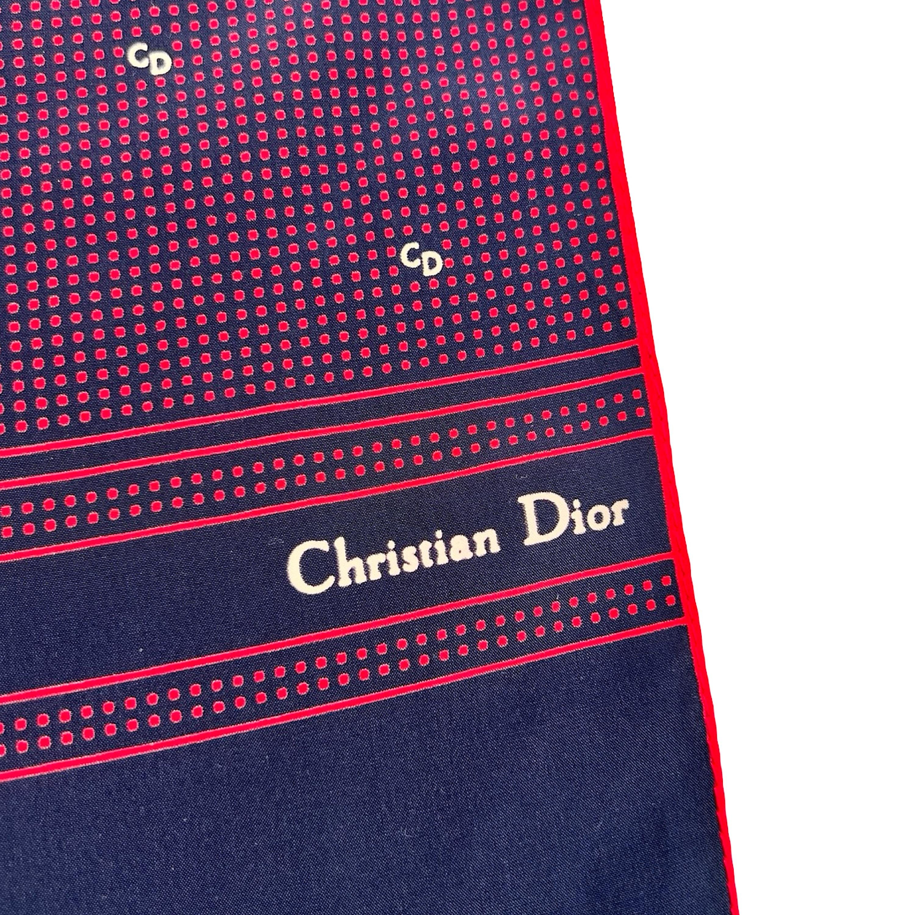 クリスチャン・ディオール スカーフ 正規品 CDロゴ モノグラム レッド