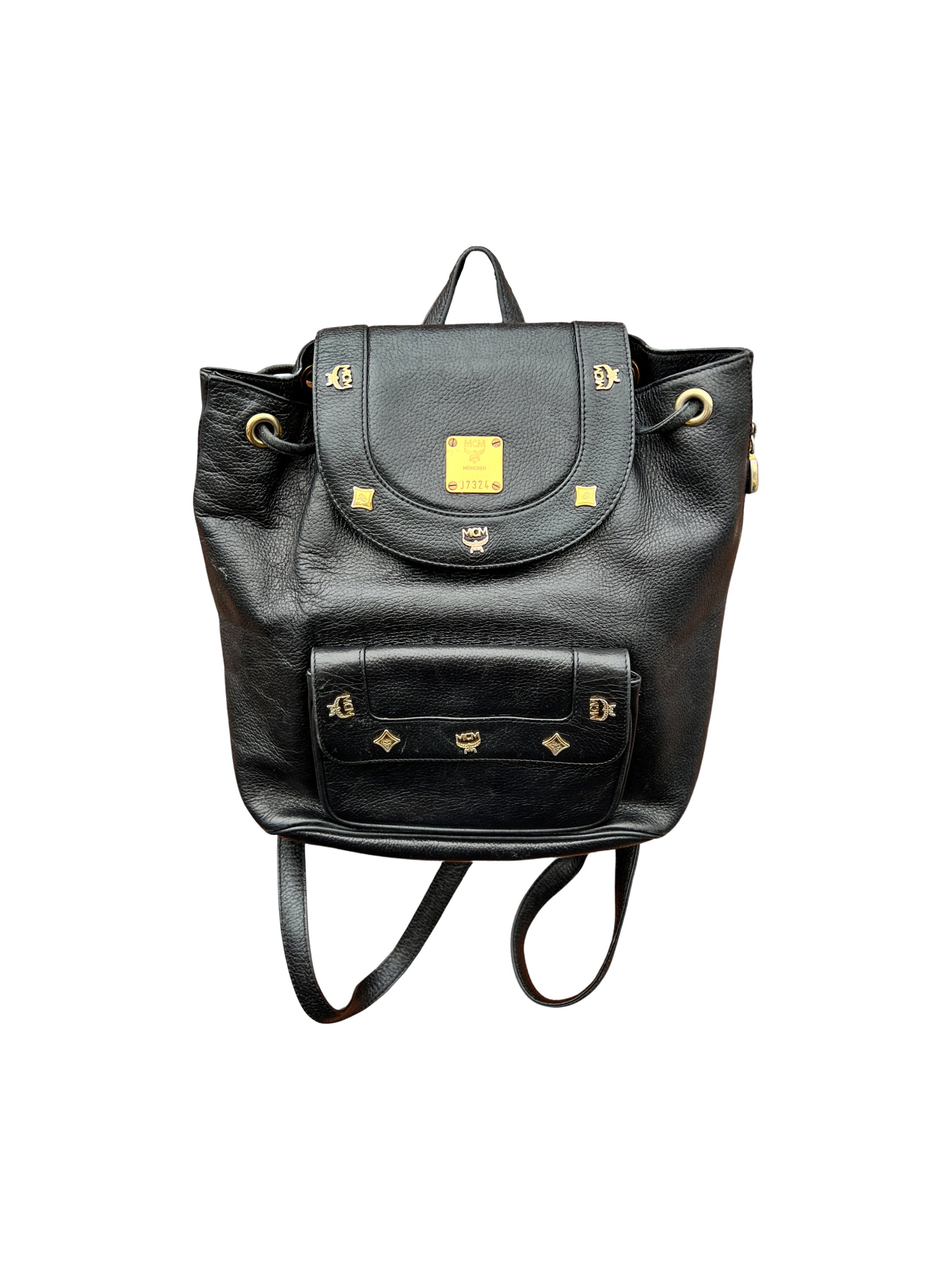 MCM, Bags, Authentic Mcm Black Leather Mini Backpack