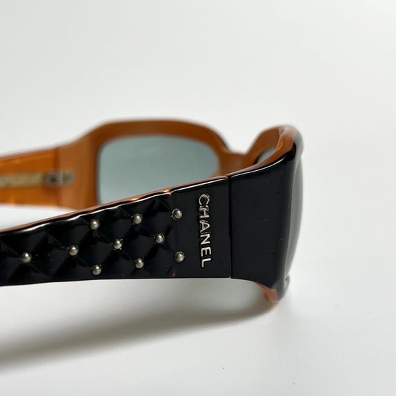 Chanel Black Sunglasses Rectangle Authentic Wraparound Logo