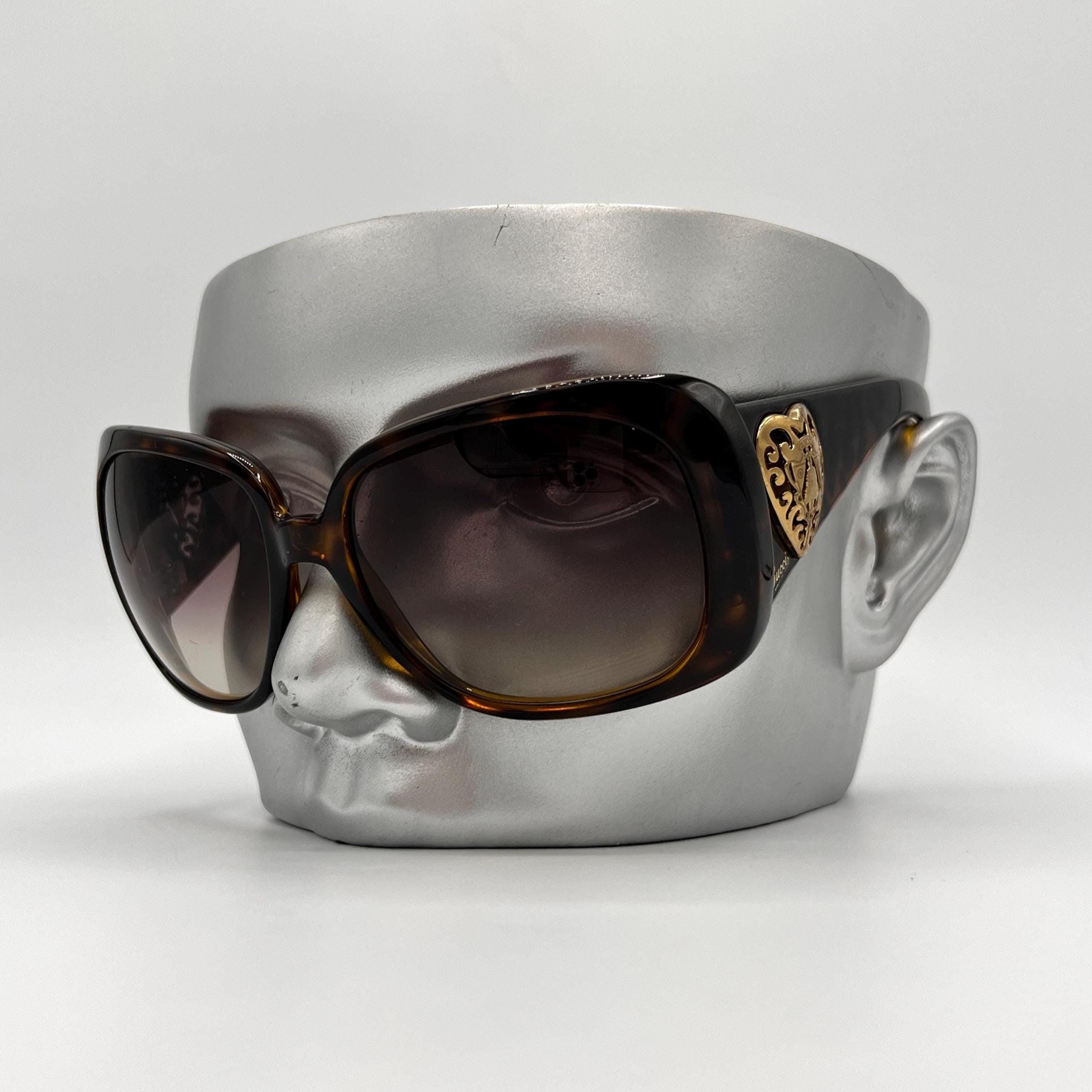 Gucci Sunglasses Oversized Shield Logo Vintage Brown  display picture 3