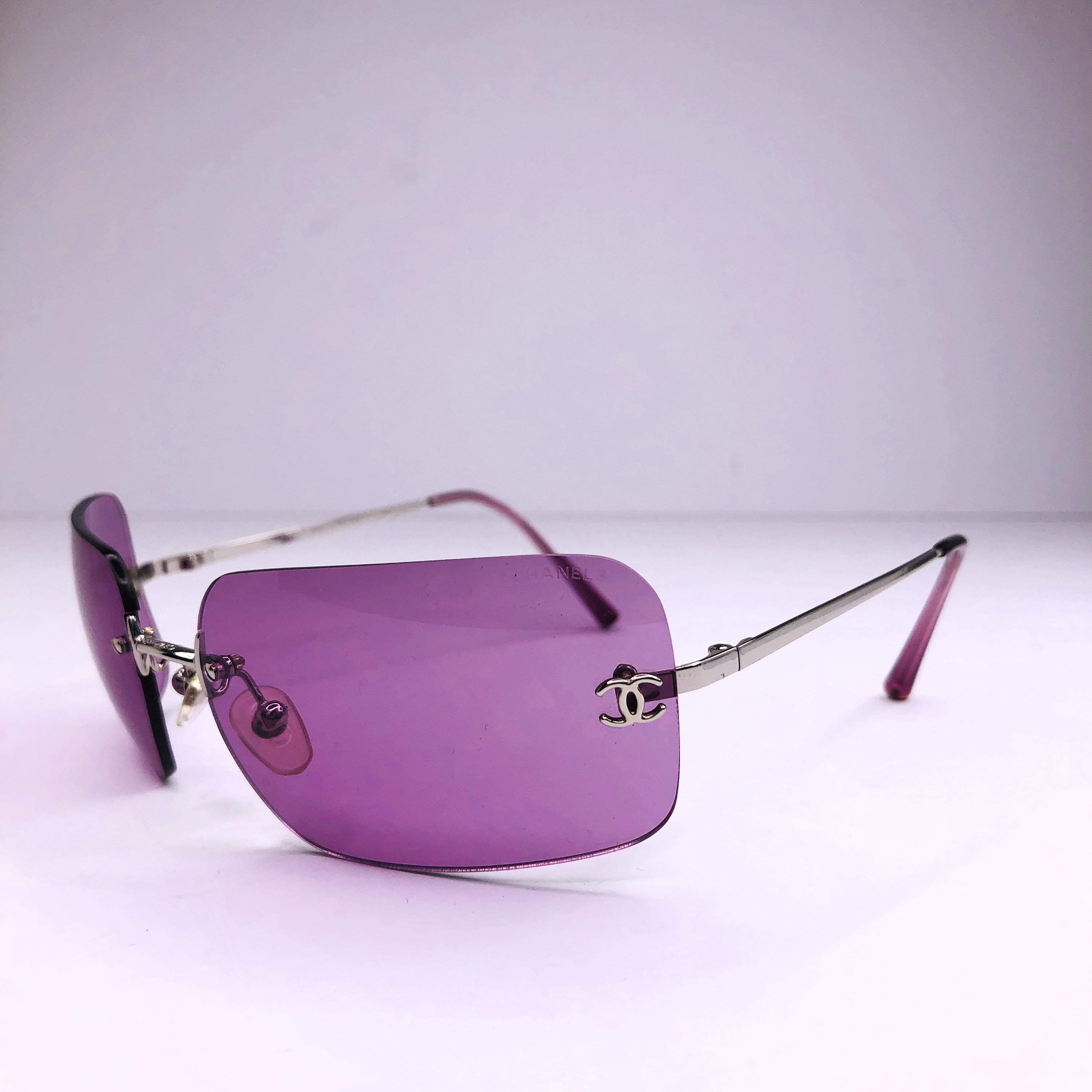 Chanel Sunglasses Pink Rectangle Authentic - Etsy